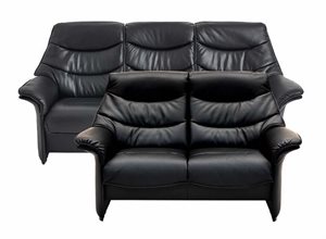 Asti 3+2 pers sofa - Sort læder 